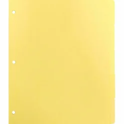 Business Source Mylar-reinforced Plain Tab Indexes - 5 Write-on Tab(s) - 8.5" Dividerx 11" Divider - Letter - 3 Hole Punched - Canary Tab(s) - 36/Box