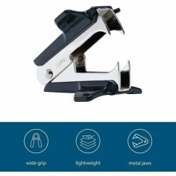 Business Source Nickel-plated Teeth Staple Remover - Plastic - Black - 1 Each