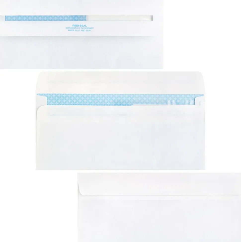 Business Source No. 9 Double Window Invoice Envelopes - Double Window - #9 - 8 7/8" Width x 3 7/8" Length - 24 lb - Self-sealing - White - 500 / Box