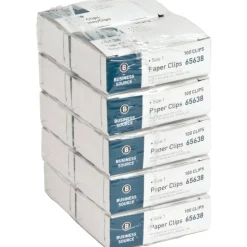 Business Source Paper Clips - No. 1 - 1000 / Pack - Silver - Steel