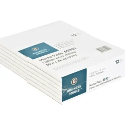 Business Source Plain Memo Pads - 100 Sheets - Plain - Glued - Unruled Front Ruling - 15 lb Basis Weight - 65901CT