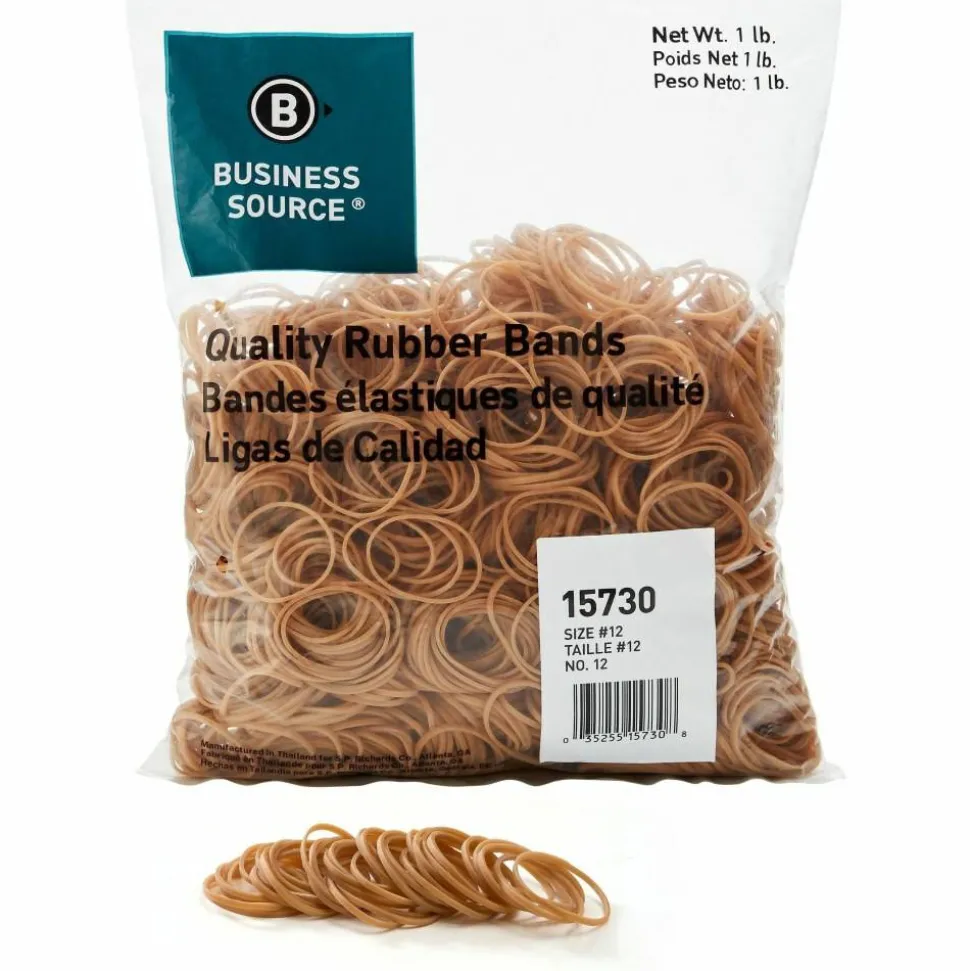 Business Source Quality Rubber Bands - Size: #12 - 1.8" Length x 0.1" Width - Sustainable - Rubber - Crepe - 2500 / Pack
