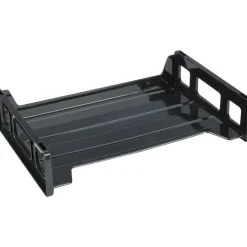 Business Source Side-loading Stackable Letter Trays - Desktop - Stackable - 20% Recycled - Black - 1 Each