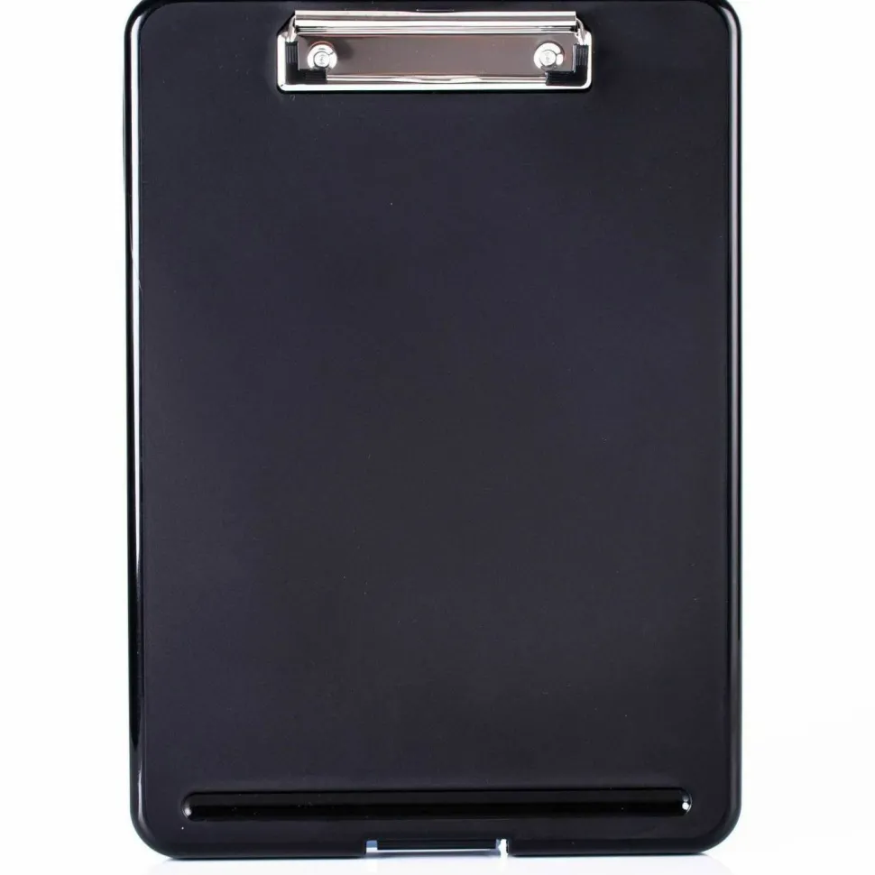 Business Source Storage Clipboard - 8 1/2" x 11" Sheet Size - Plastic - Black - 1 Each