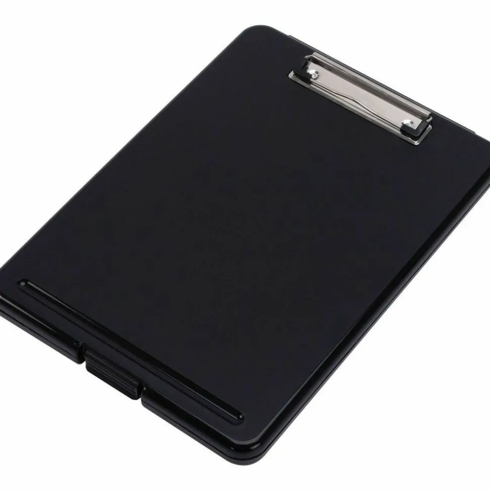 Business Source Storage Clipboard - 8 1/2" x 11" Sheet Size - Plastic - Black - 1 Each