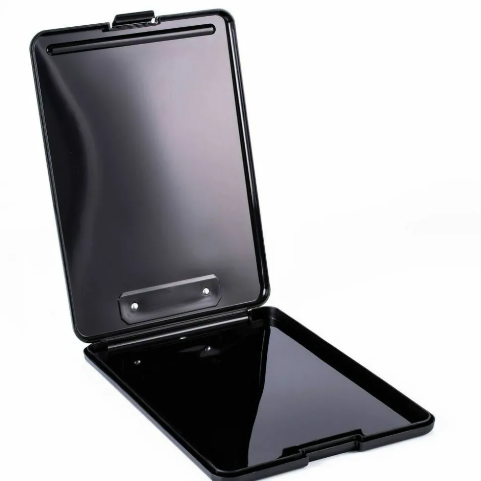 Business Source Storage Clipboard - 8 1/2" x 11" Sheet Size - Plastic - Black - 1 Each