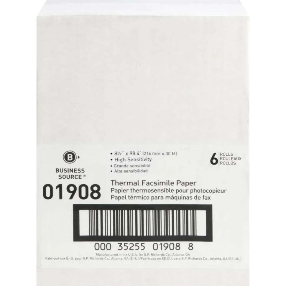 Business Source Thermal Fax Paper Rolls