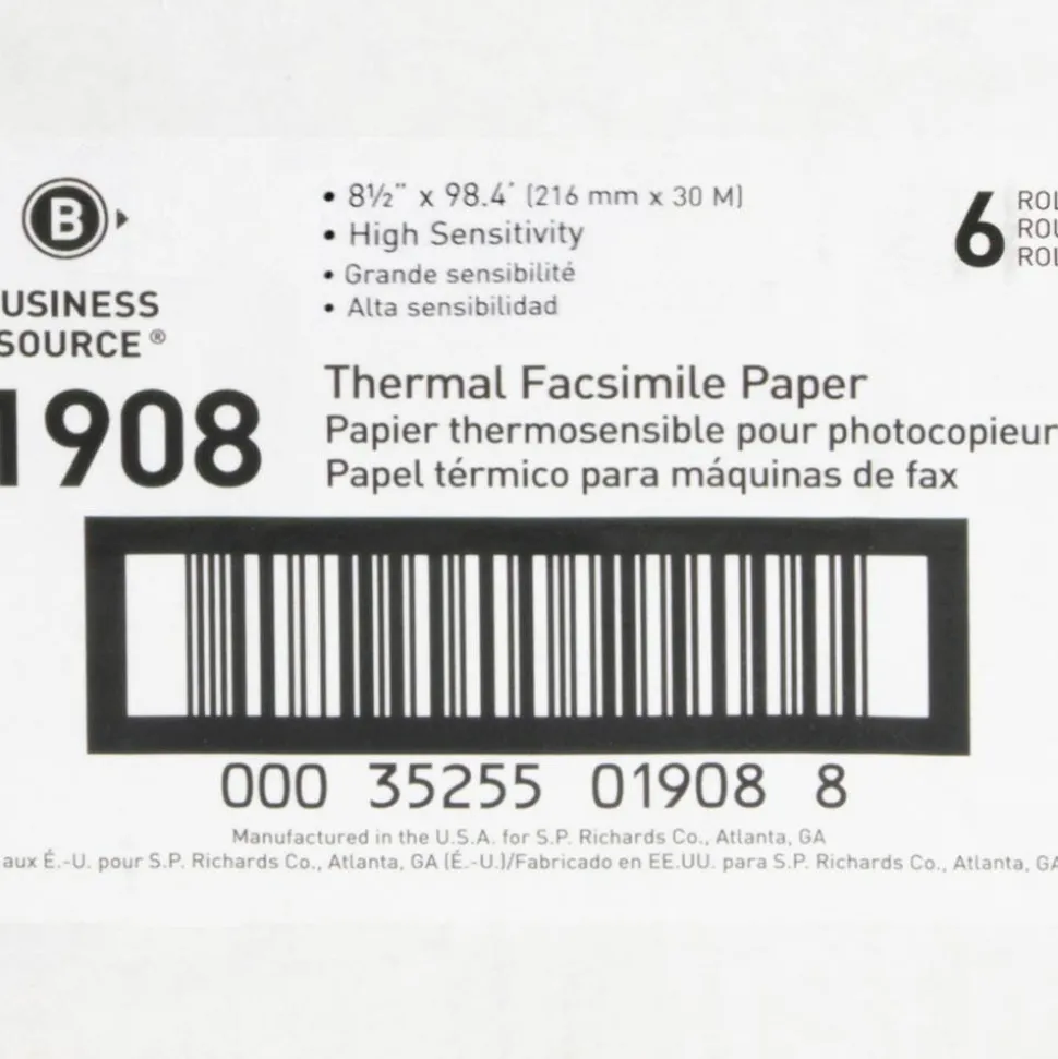 Business Source Thermal Fax Paper Rolls