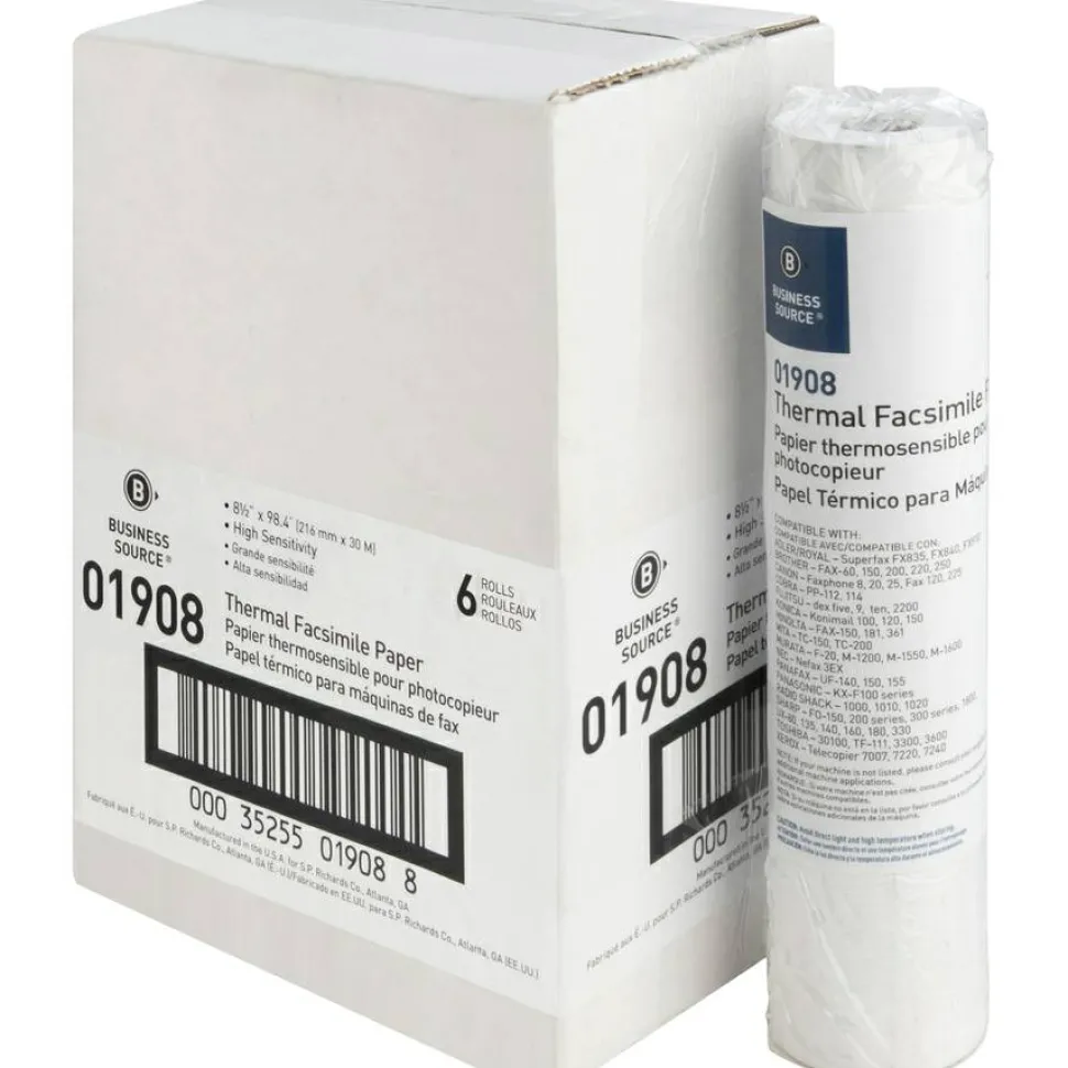 Business Source Thermal Fax Paper Rolls