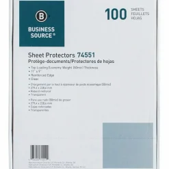 Business Source Top-Loading Poly Sheet Protectors - 11