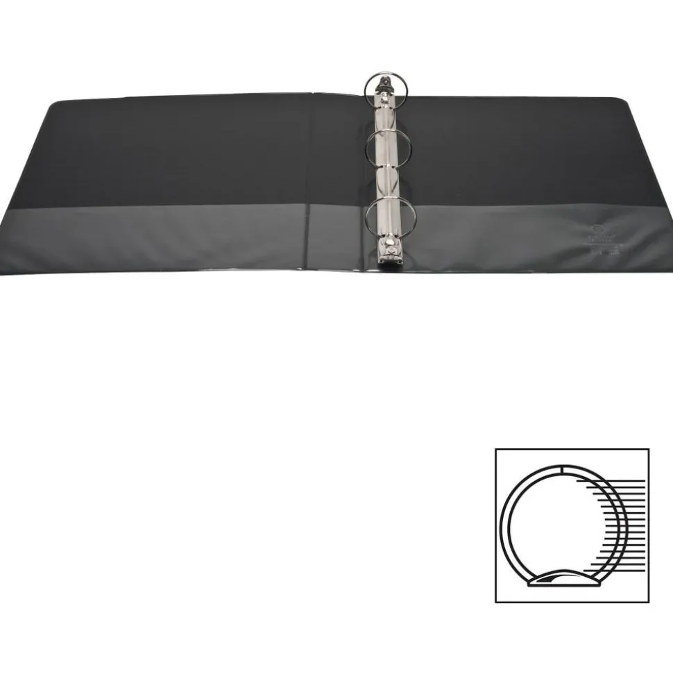 Business Source View 3-Ring Binder, 1 1/2" Round Rings, Black