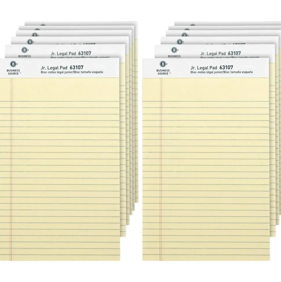 Business Source Writing Pads - 50 Sheets - 0.28" Ruled - 16 lb Basis Weight - Jr.Legal - 8"x5" Sheet Size - 63107