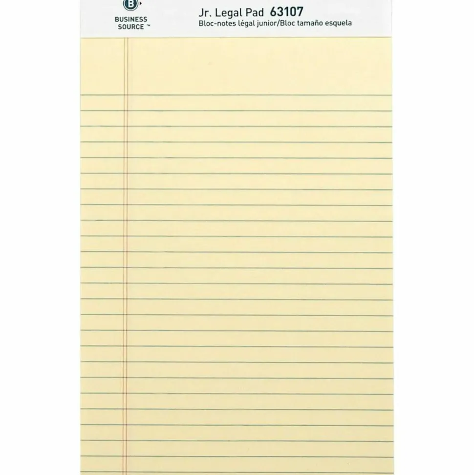 Business Source Writing Pads - 50 Sheets - 0.28" Ruled - 16 lb Basis Weight - Jr.Legal - 8"x5" Sheet Size - 63107