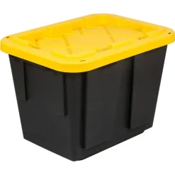 by Greenmade Professional Storage Totes, 12-Gallon, Black/Yellow, Pack Of 4 Totes