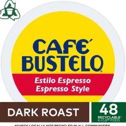 Cafe Bustelo Caf Bustelo Espresso Roast Coffee K Cup Pods, Box Of 48
