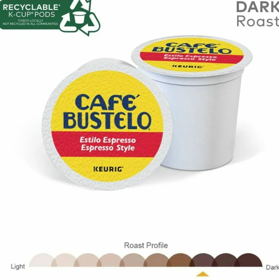 Cafe Bustelo Caf Bustelo Espresso Roast Coffee K Cup Pods, Box Of 48