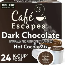 Cafe Escapes Caf Escapes Dark Chocolate Hot Cocoa Single Serve K Cup , Box Of 24