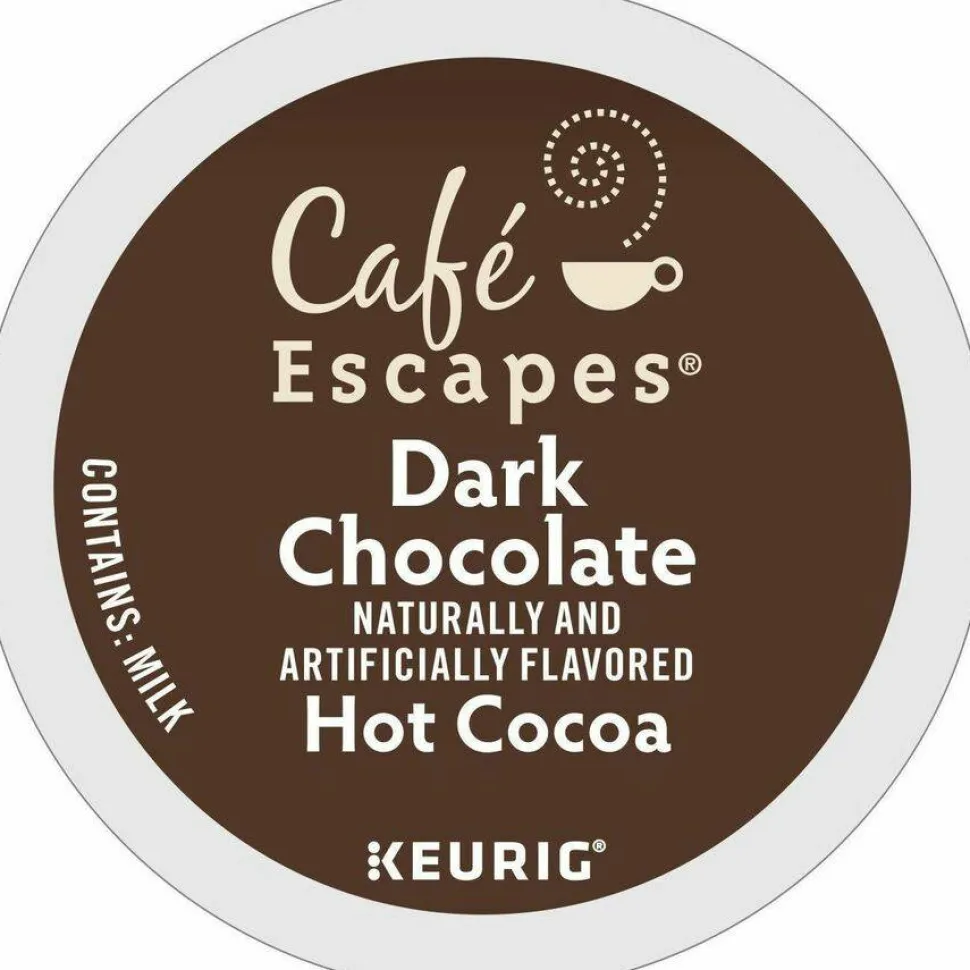 Cafe Escapes Caf Escapes Dark Chocolate Hot Cocoa Single Serve K Cup , Box Of 24