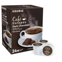 Cafe Escapes Caf Escapes Dark Chocolate Hot Cocoa Single Serve K Cup , Box Of 24