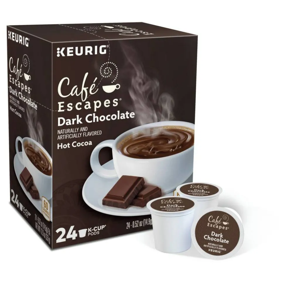 Cafe Escapes Caf Escapes Dark Chocolate Hot Cocoa Single Serve K Cup , Box Of 24