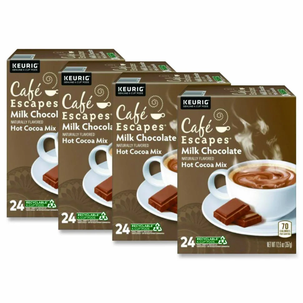 Café Escapes Cafe Escapes Milk Chocolate Hot Cocoa K-Cups, 96/Carton