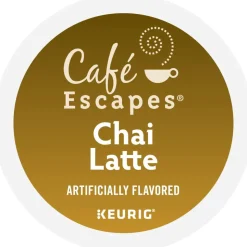 Café Escapes Chai Latte Keurig Single-Serve K-Cup Pods, 24 Pods Per Pack, Case Of 4 Packs