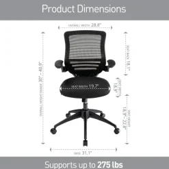 Calusa Mesh Mid-Back Manager's Office Chair, Black, BIFMA Compliant