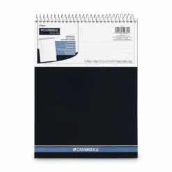 Cambridge Stiff-Back Wire Bound Notepad, Navy Cover, Medium/College Rule, (70) White 8.5 x 11 Sheets