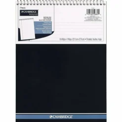 Cambridge Stiff-Back Wire Bound Notepad, Navy Cover, Medium/College Rule, (70) White 8.5 x 11 Sheets