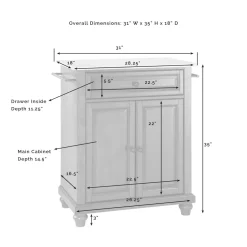 Cambridge Granite Top Portable Kitchen Island/Cart