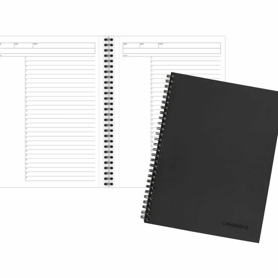 Cambridge Limited QuickNotes Action Planner Legal Pad, 7 1/2" x 9 1/2", 30% Recycled, Black, 80 Sheets, Undated Calendar
