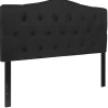 Cambridge Tufted Upholstered Full Size Headboard in Black Fabric