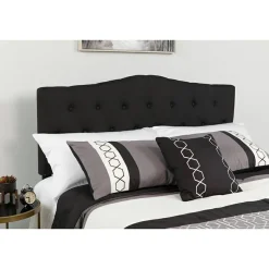 Cambridge Tufted Upholstered Full Size Headboard in Black Fabric