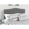 Cambridge Tufted Upholstered King Size Headboard in Dark Gray Fabric