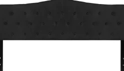 Cambridge Tufted Upholstered King Size Headboard in Black Fabric