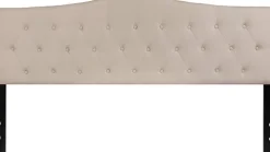 Cambridge Tufted Upholstered King Size Headboard in Beige Fabric
