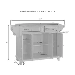 Cambridge Wood Top Full Size Kitchen Island/Cart