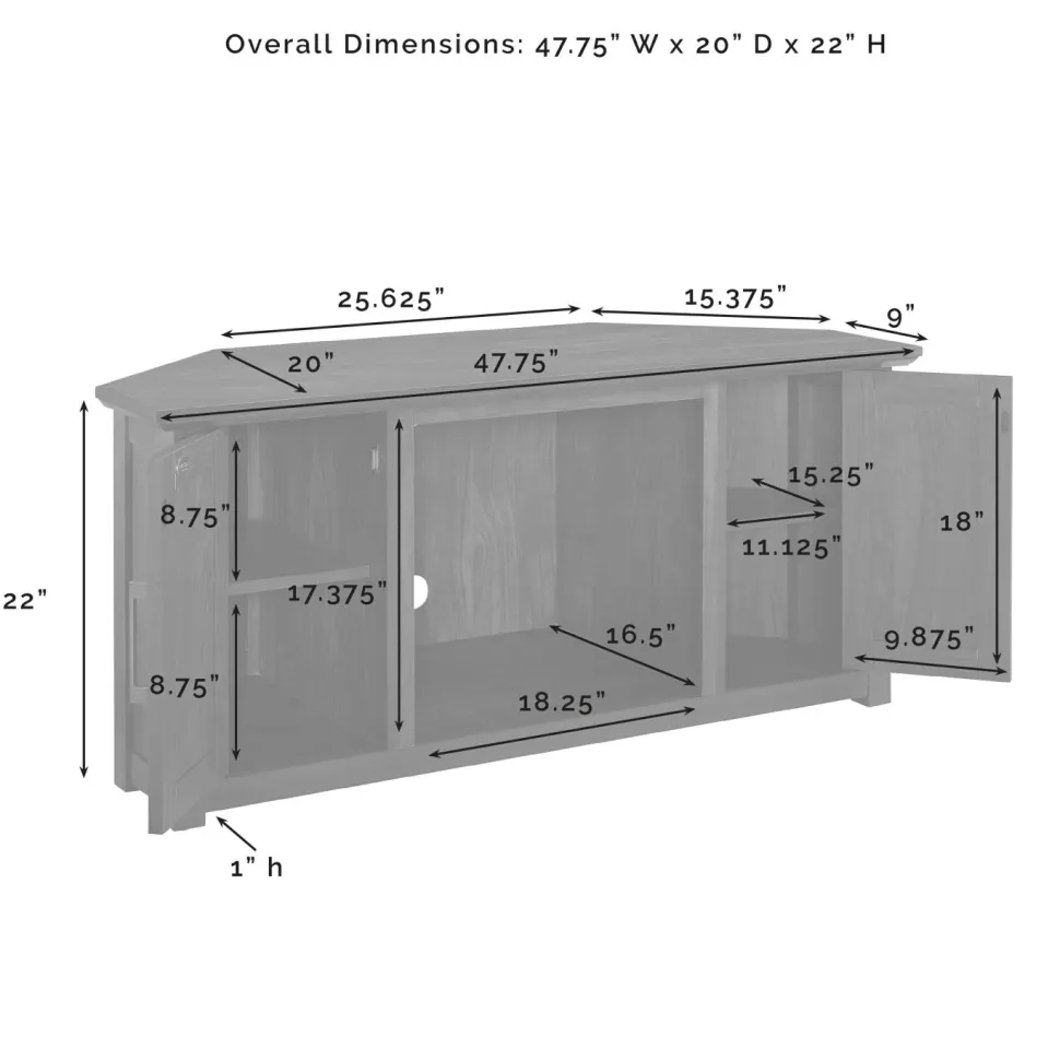 Camden 48" Corner Tv Stand W/Fireplace
