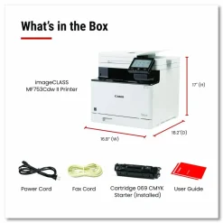 Canon imageCLASS MF753Cdw II, Wireless Multifunction Laser Printer, Copy/Fax/Print/Scan