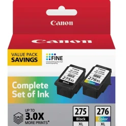 Canon PG-275XL Black/CL-276XL Tri-Color High-Yield Ink Cartridges, Pack Of 2, 4981C008