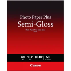 Canon Photo Paper Plus Semi-Gloss, 10.2 mil, 8 x 10, Semi-Gloss White, 50/Pack