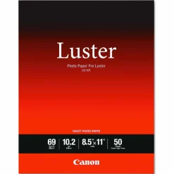 Canon PRO Luster Inkjet Photo Paper, 10.2 mil, 8.5 x 11, Luster White, 50/Pack