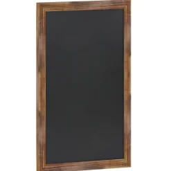 Canterbury 24" x 36" Torched Wood Wall Mount Magnetic Chalkboard Sign with Eraser, Hanging Wall Chalkboard Memo Board for Home, School, or Business