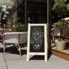 Canterbury 40" x 20" Vintage Wooden A-Frame Magnetic Indoor/Outdoor Chalkboard Sign, Freestanding Double Sided Extra Large Message Board, White