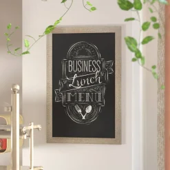 Canterbury 24" x 36" Weathered Wall Mount Magnetic Chalkboard Sign with Eraser, Hanging Wall Chalkboard Memo Board for Home, School, or Business