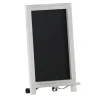 Canterbury 12" x 17" Whitewashed Tabletop Magnetic Chalkboard Sign with Metal Scrolled Legs, Hanging Wall Chalkboard, Countertop Memo Board