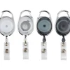 Carabiner-Style ID Card Reels, Assorted Colors, Pack Of 4