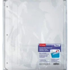 Cardinal Expanding Zipper Binder Pocket, Clear, Pack Of 3
