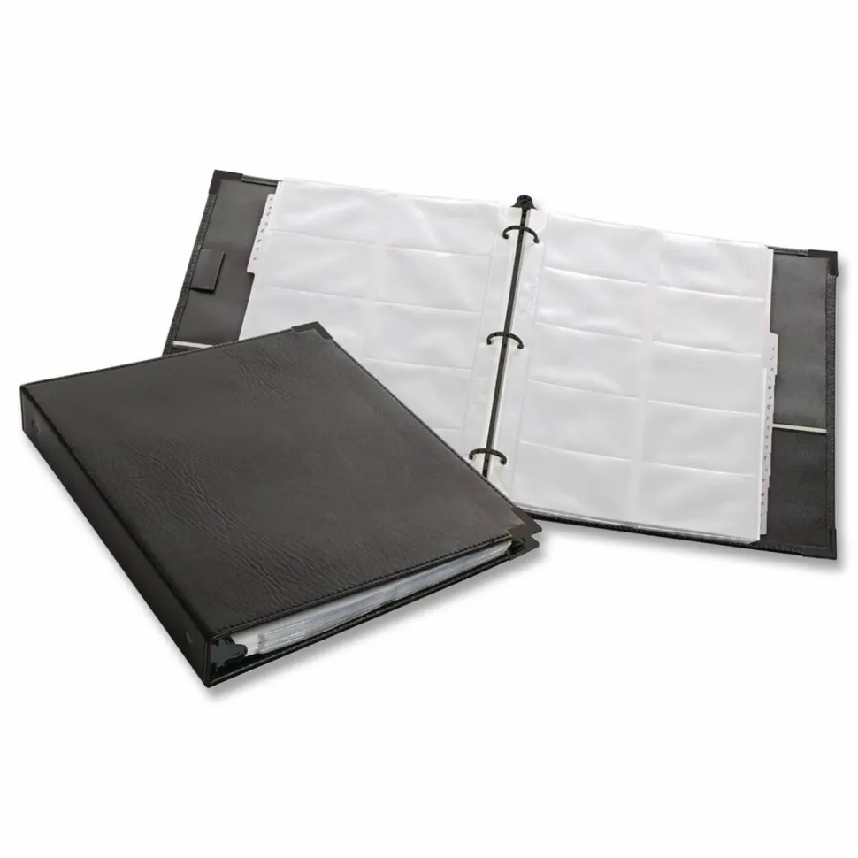 Cardinal Business Collection Card File Binder, 11 5/8"H x 10 1/2"W x 1 3/4"D, Black