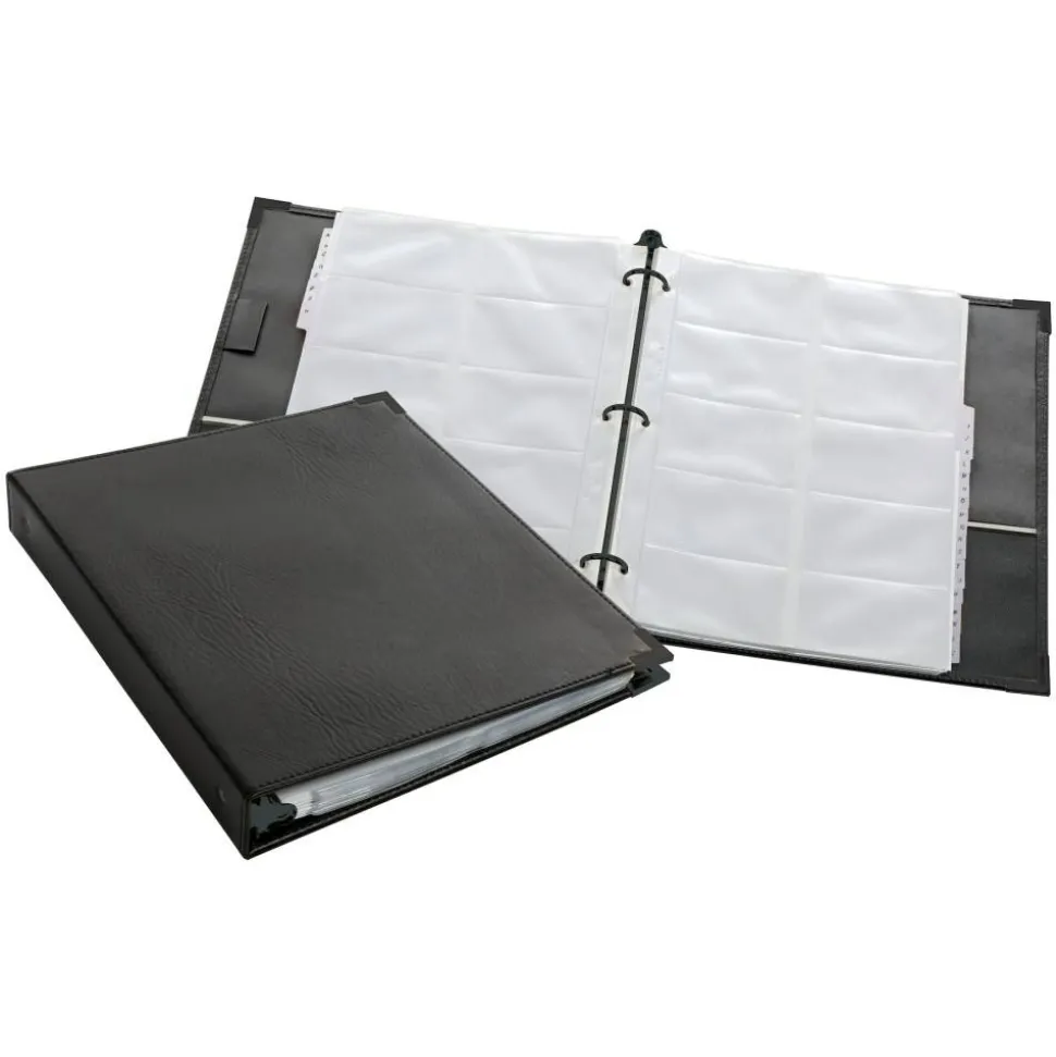 Cardinal Business Collection Card File Binder, 11 5/8"H x 10 1/2"W x 1 3/4"D, Black